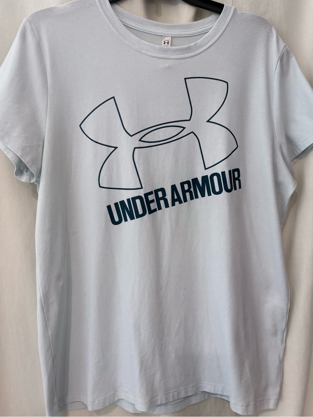 Under Armour Pale Blue HeatGear Tee with Navy Logo